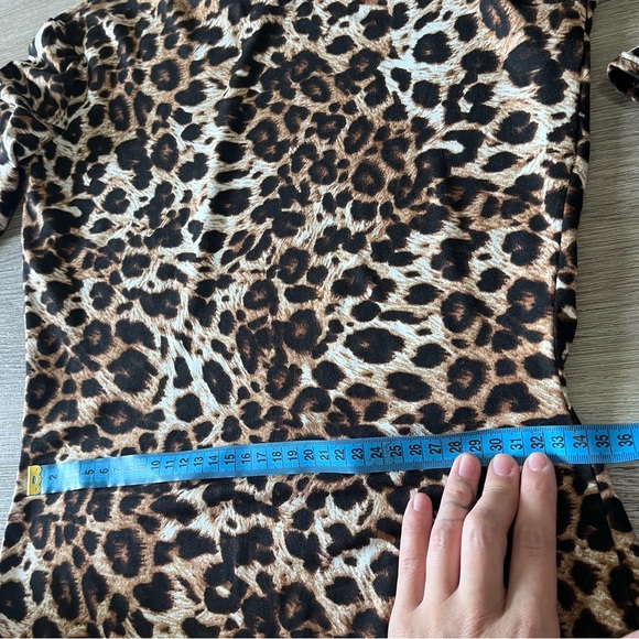 Long Sleeve High Neck Leopard Print Sexy Dress Autumn Women Fahsion - Picture 4 of 6